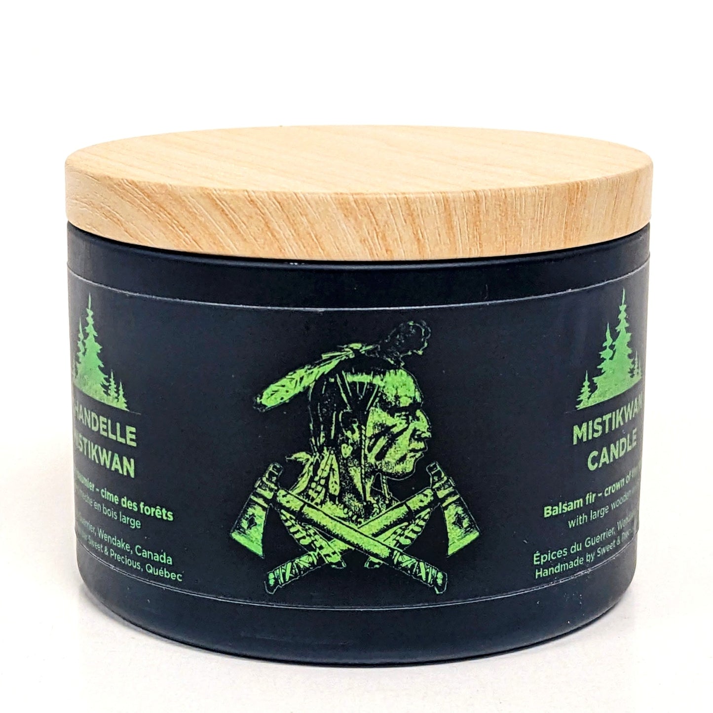 Chandelle Mistikwan au sapin baumier - Épices du guerrier