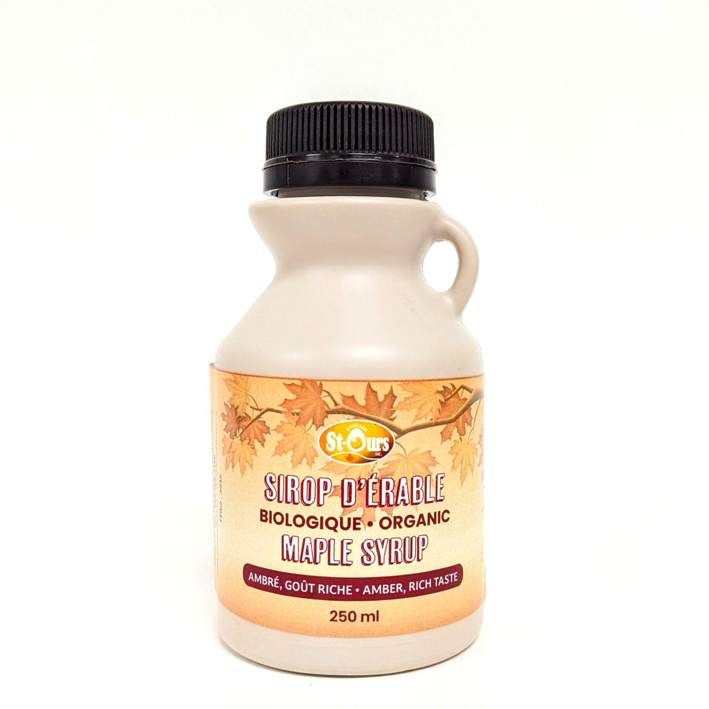 Sirop d'érable ambré biologique en cruchon de 250 ml - Ferme St-Ours
