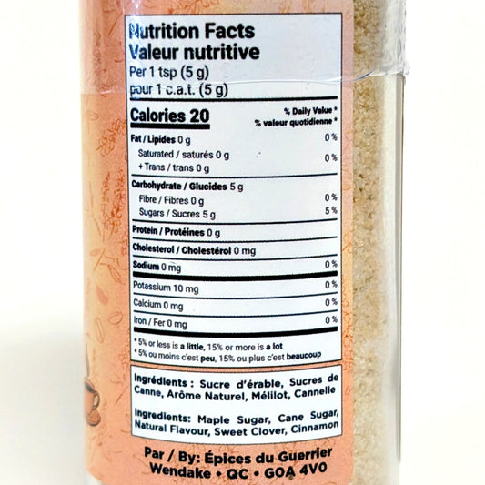 Épices à café du guerrier - Érable et mélilot - Valeur nutritive