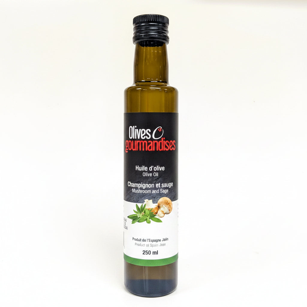 Huile d'olive Champignon sauvage et sauge - Olives et gourmandises