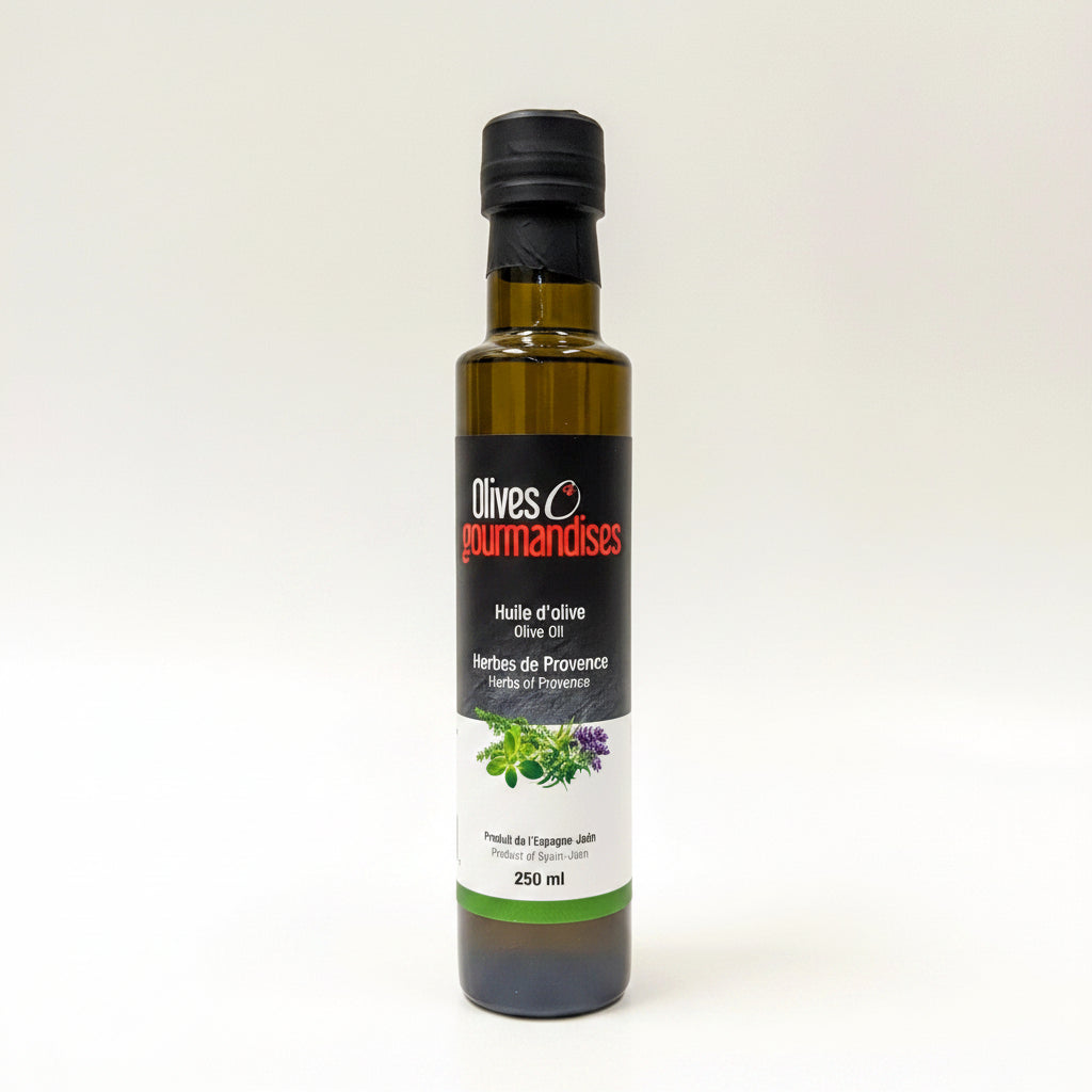 Huile d'olive aux herbes de Provence - Olives et gourmandises