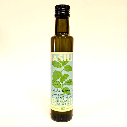 Huile d'olive extra vierge au basilic frais - La Belle Excuse