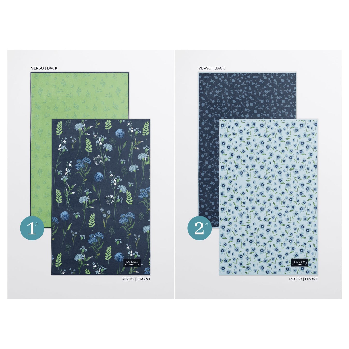 Linges à vaisselle Solem Inspiration fleurie