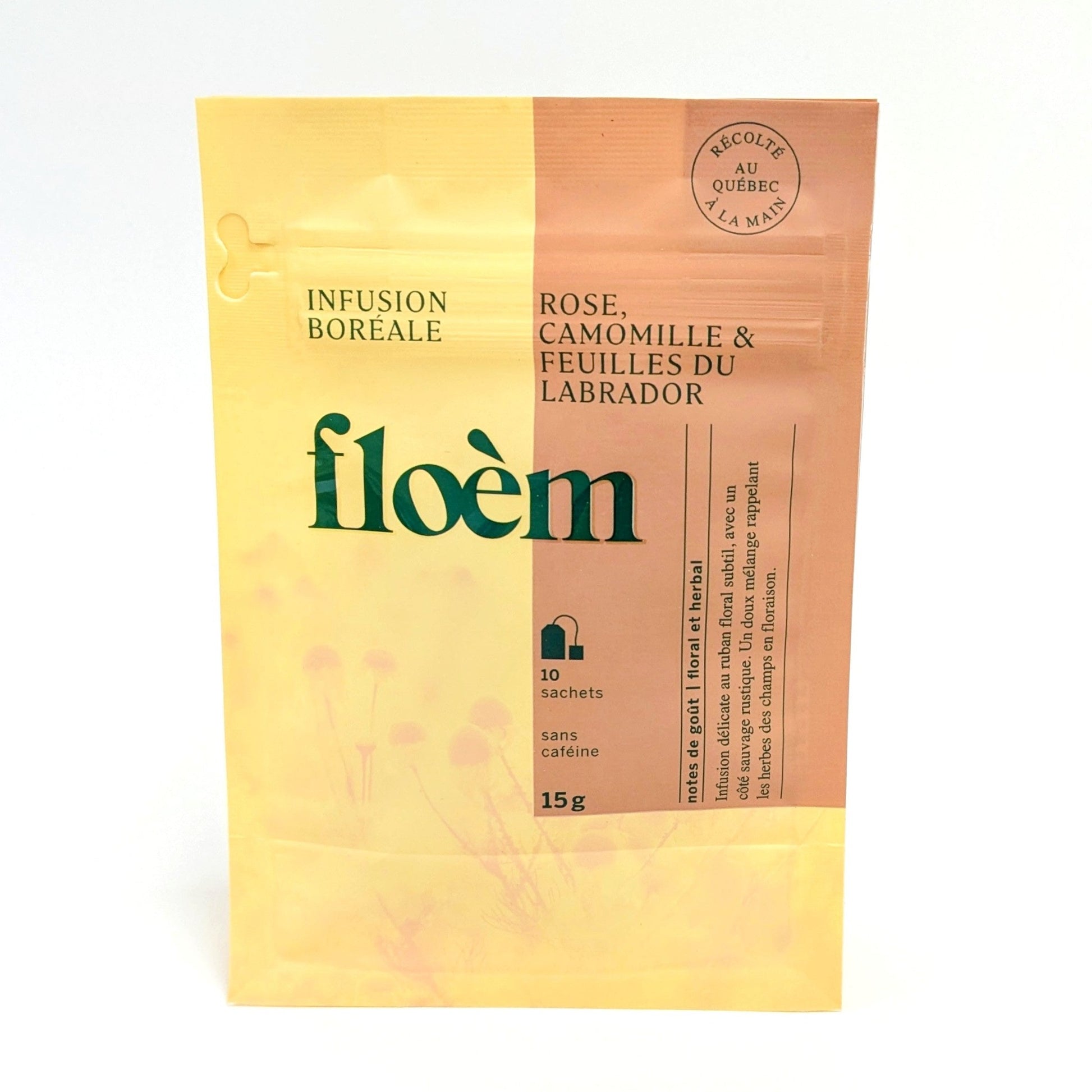 Infusion boréale Rose, camomille et feuilles du Labrador