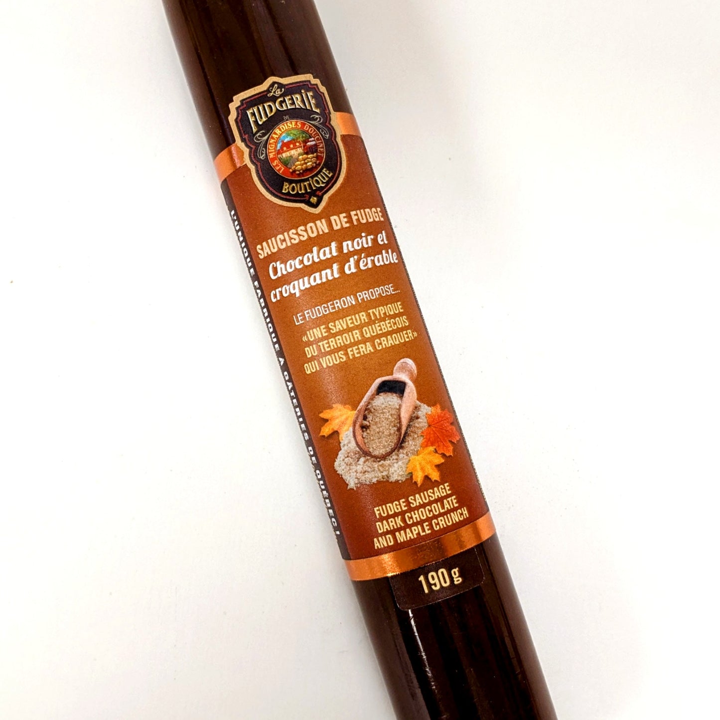 Saucissons de fudge Chocolat noir et croquant d'érable - La Fudgerie