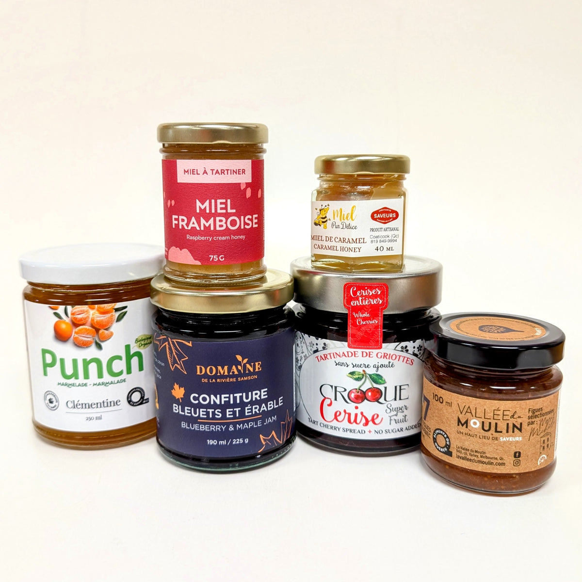 Produits du coffret cadeau Tartinades et confitures de Noël