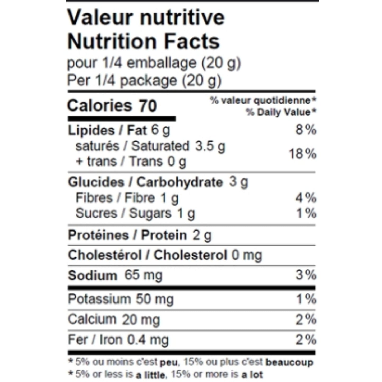 Valeur nutritive - Sans foie ni gras - Les Goulues