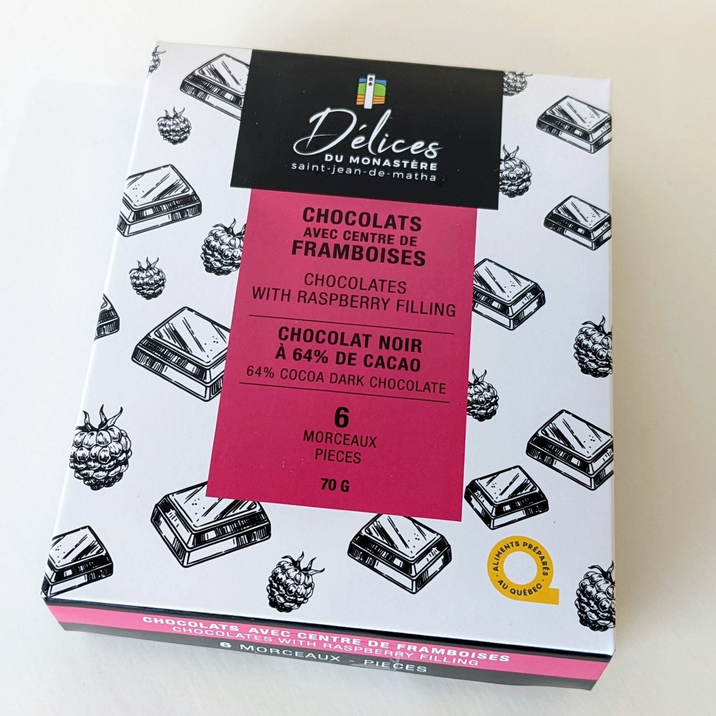 Chocolats aux framboises - Délices du Monastèe