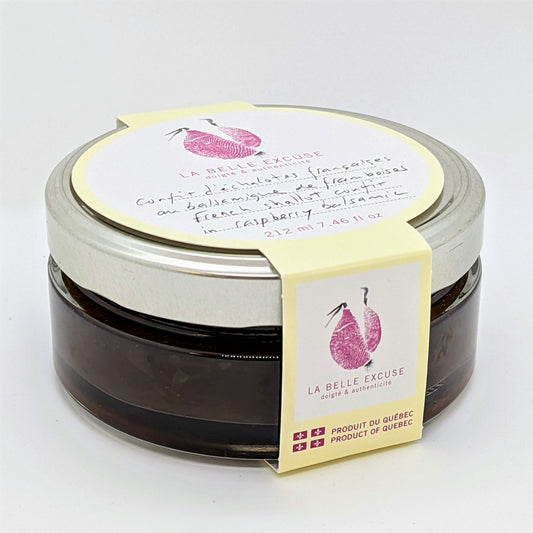 Confit d'échalotes françaises au balsamique de framboises