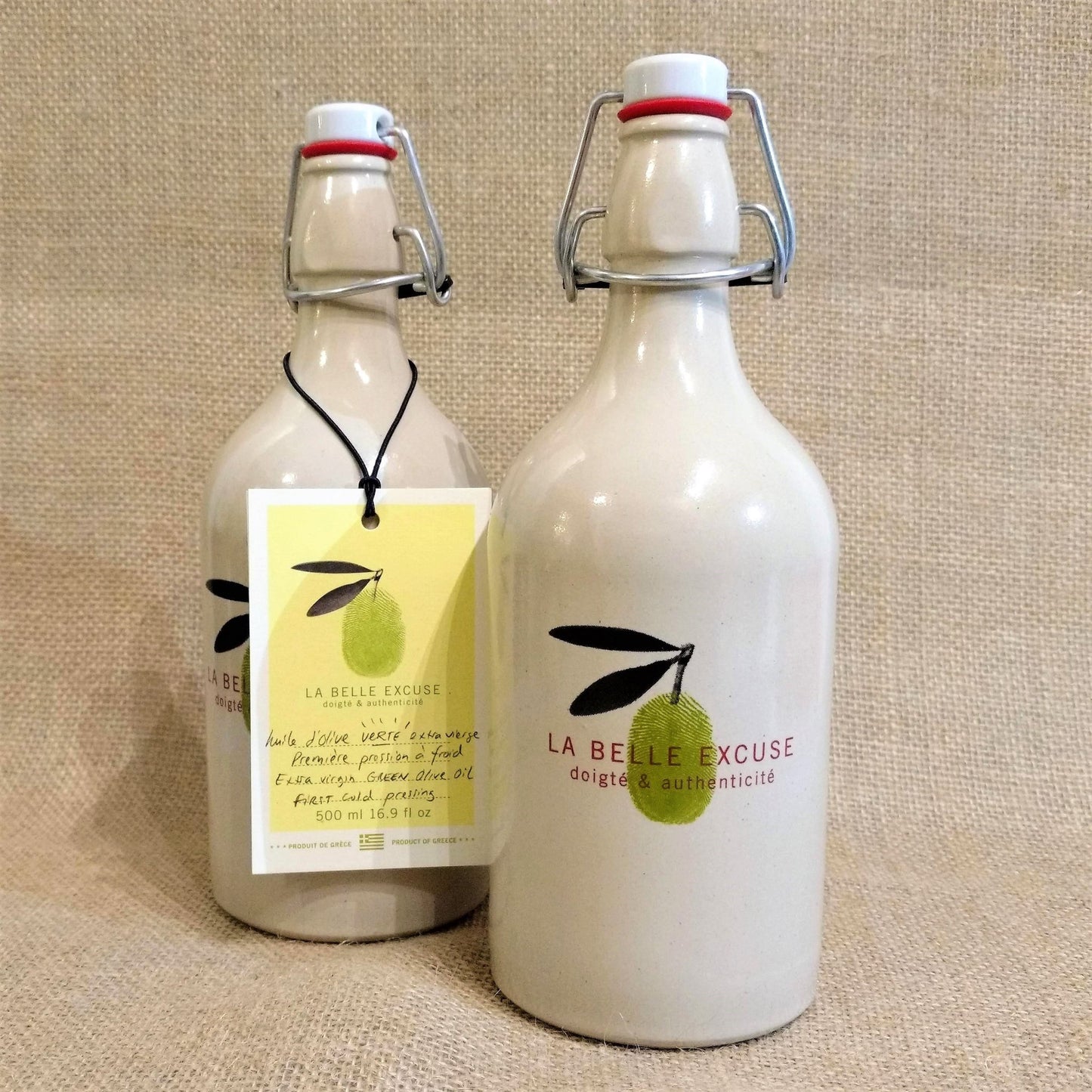 Huilier en céramique d'huile d'olive verte