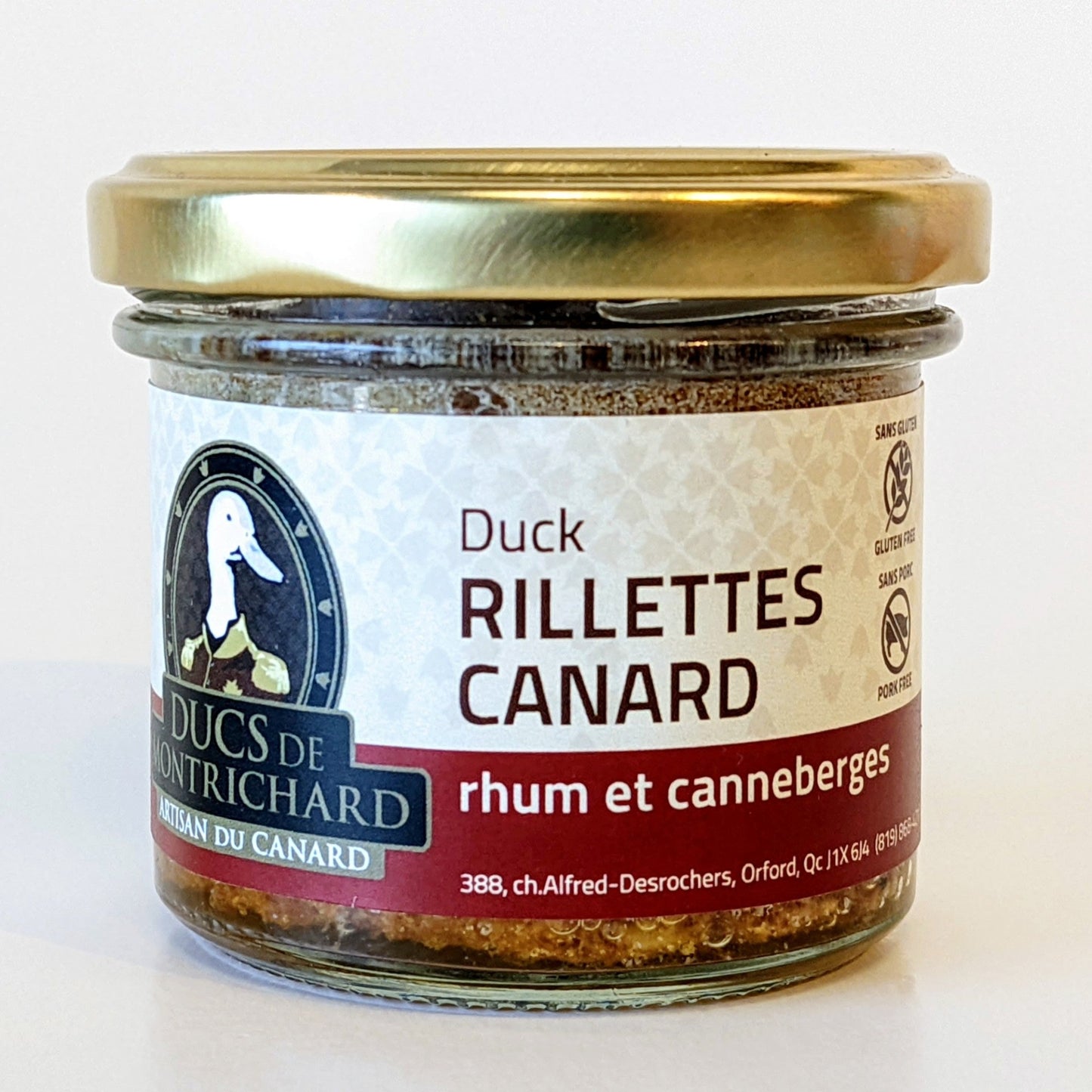 Rillettes pur canard rhum et canneberges Ducs de Montrichard