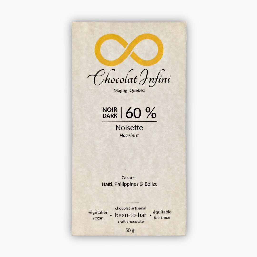 Chocolat noir 60 % - Noisette - Chocolat Infini