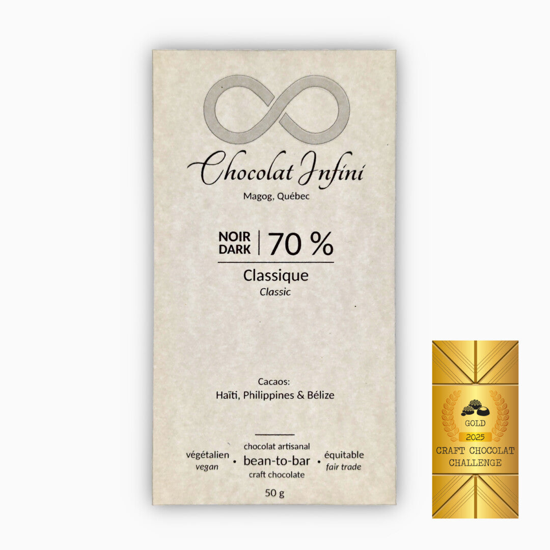 Chocolat noir 70 % - Classique - Chocolat Infini