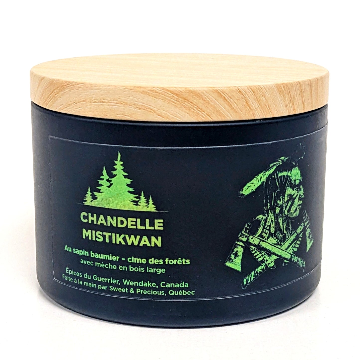 Chandelle Mistikwan au sapin baumier - Épices du guerrier