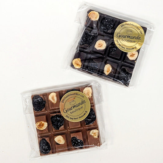 Tablettes de chocolat aux griottes et aux noisettes - Exclusivité Gourmande boutique