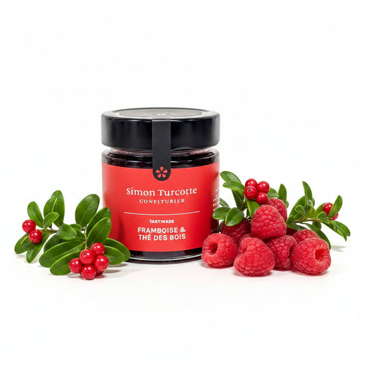 Confiture Framboise et thé des bois - Simon Turcotte Confiturier