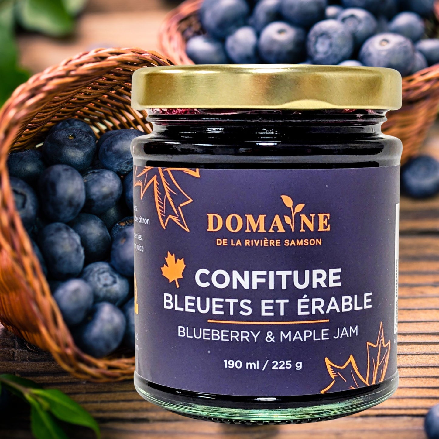 Confiture bleuets et érable - Domaine de la rivière Samson
