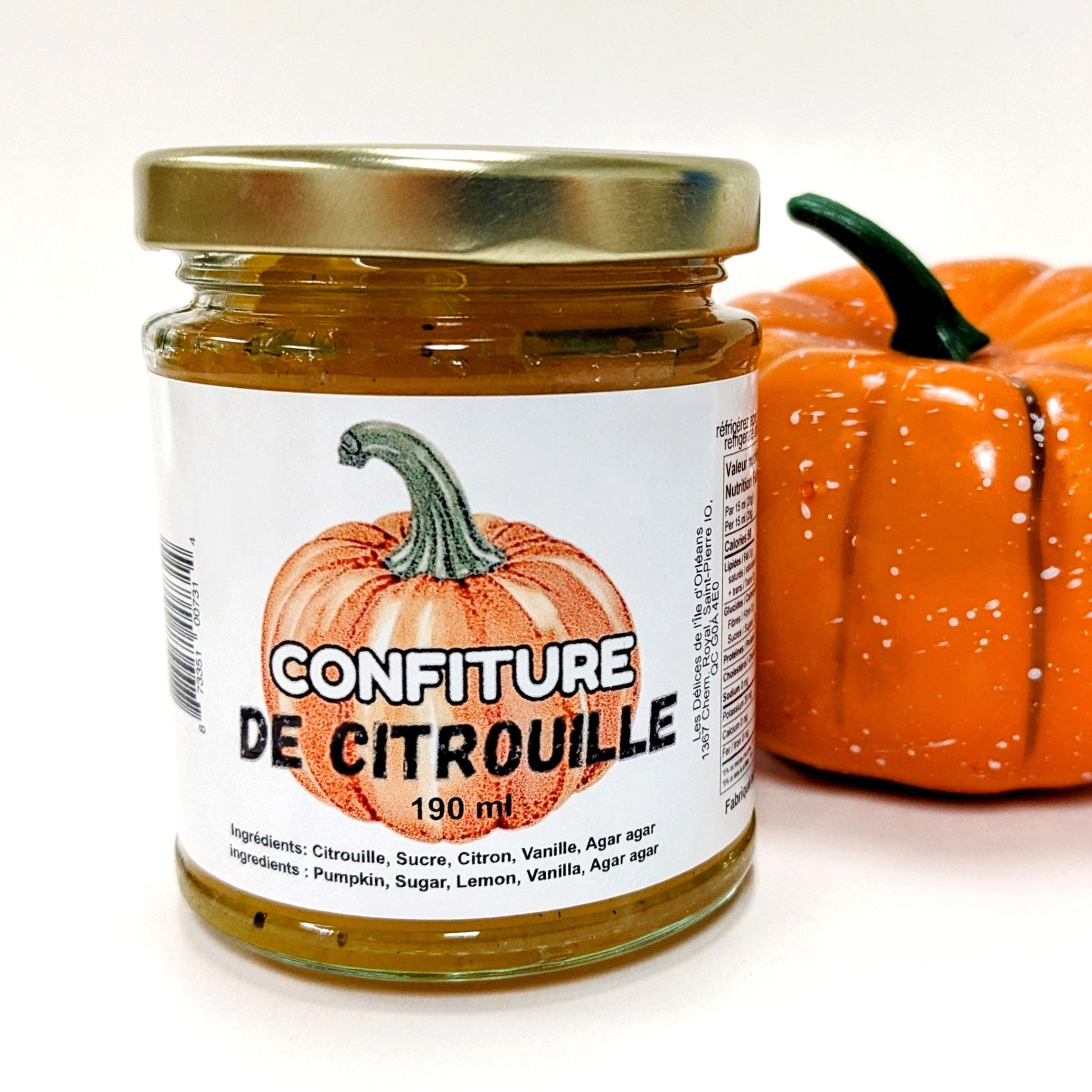 Confiture de citrouille - Les Délices de l'Île d'Orléans