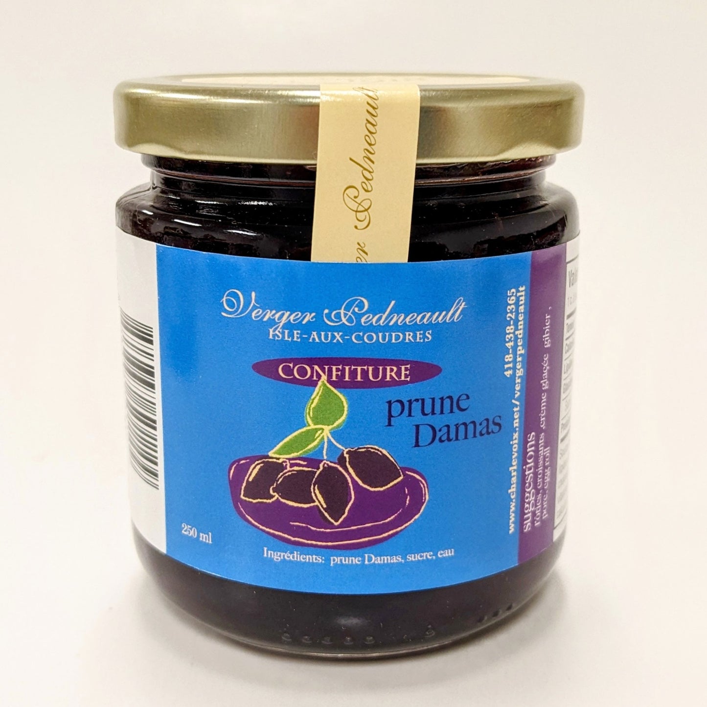 Confiture de prunes Damas - Verger Pedneault Isle-aux-coudres