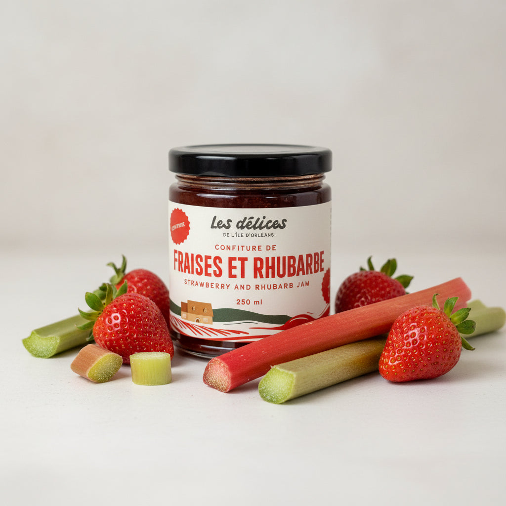 Confiture de fraises et rhubarbe - Les Délices de l'Île d'Orléans