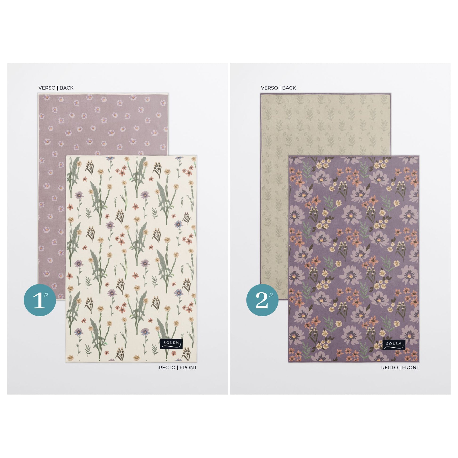 Linges à vaisselle Solem Douce floraison