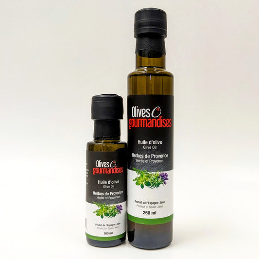 Huile d'olive aux herbes de Provence - Olives et gourmandises