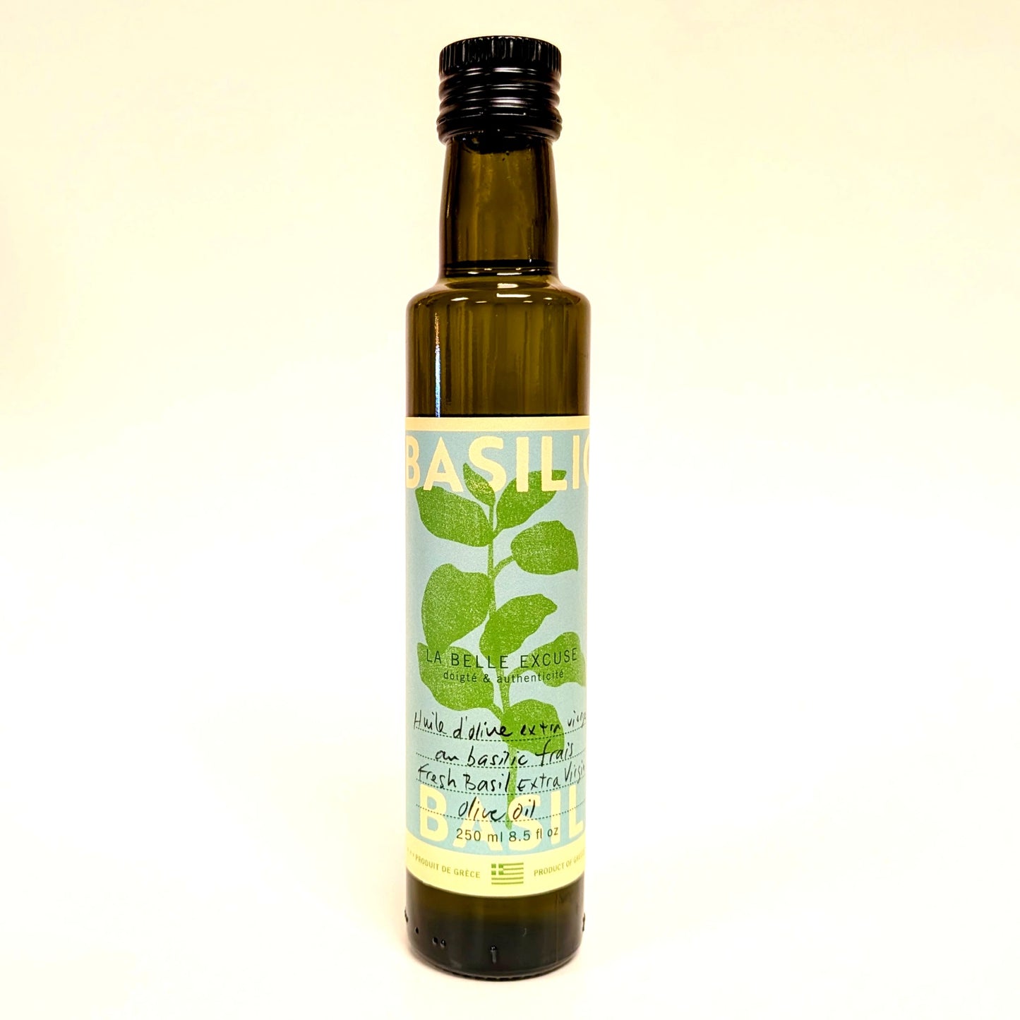 Huile d'olive extra vierge au basilic frais - La Belle Excuse