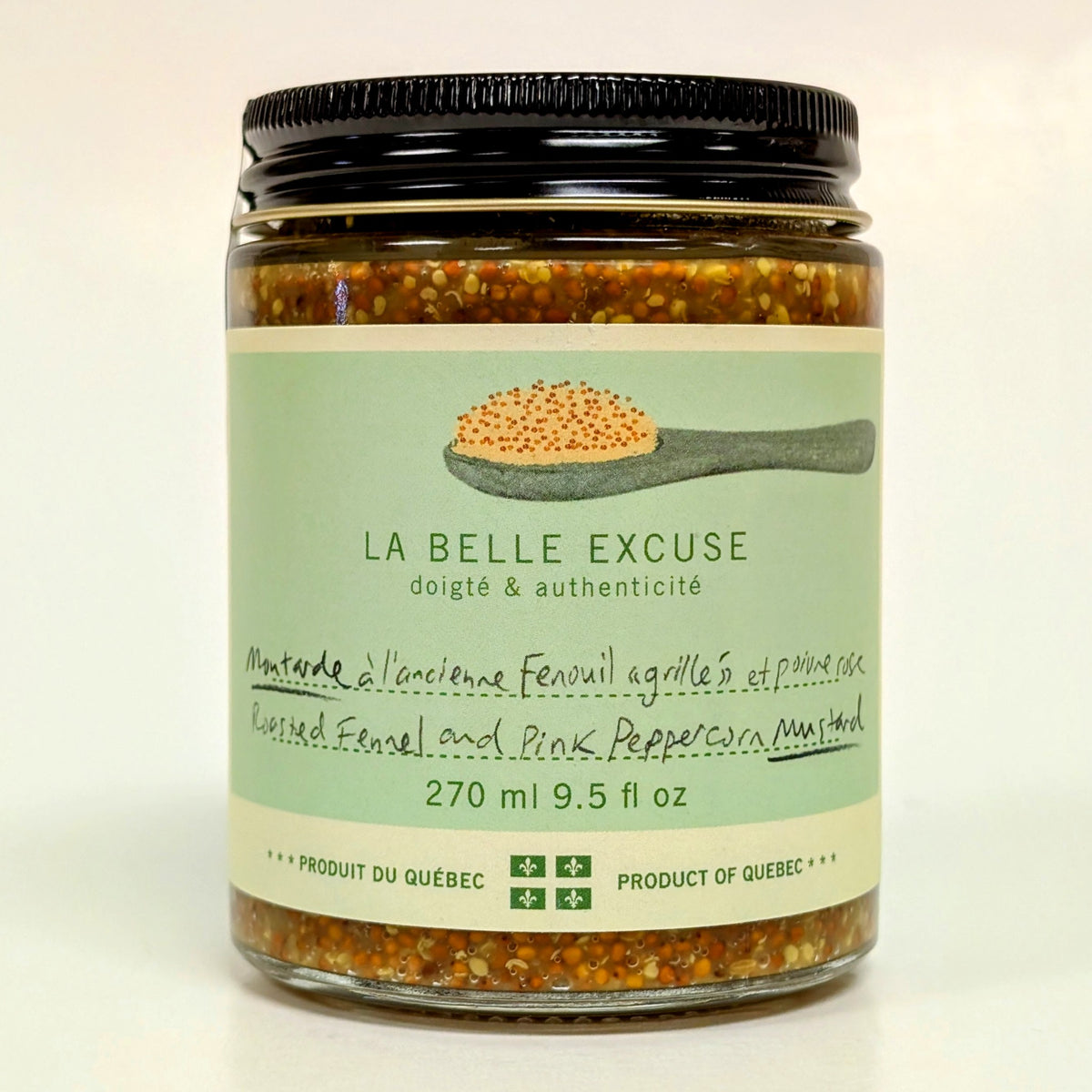 Moutarde à l'ancienne Fenouil grillé et poivre rose - La Belle Excuse