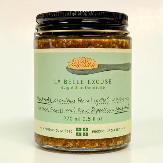 Moutarde à l'ancienne Fenouil grillé et poivre rose - La Belle Excuse