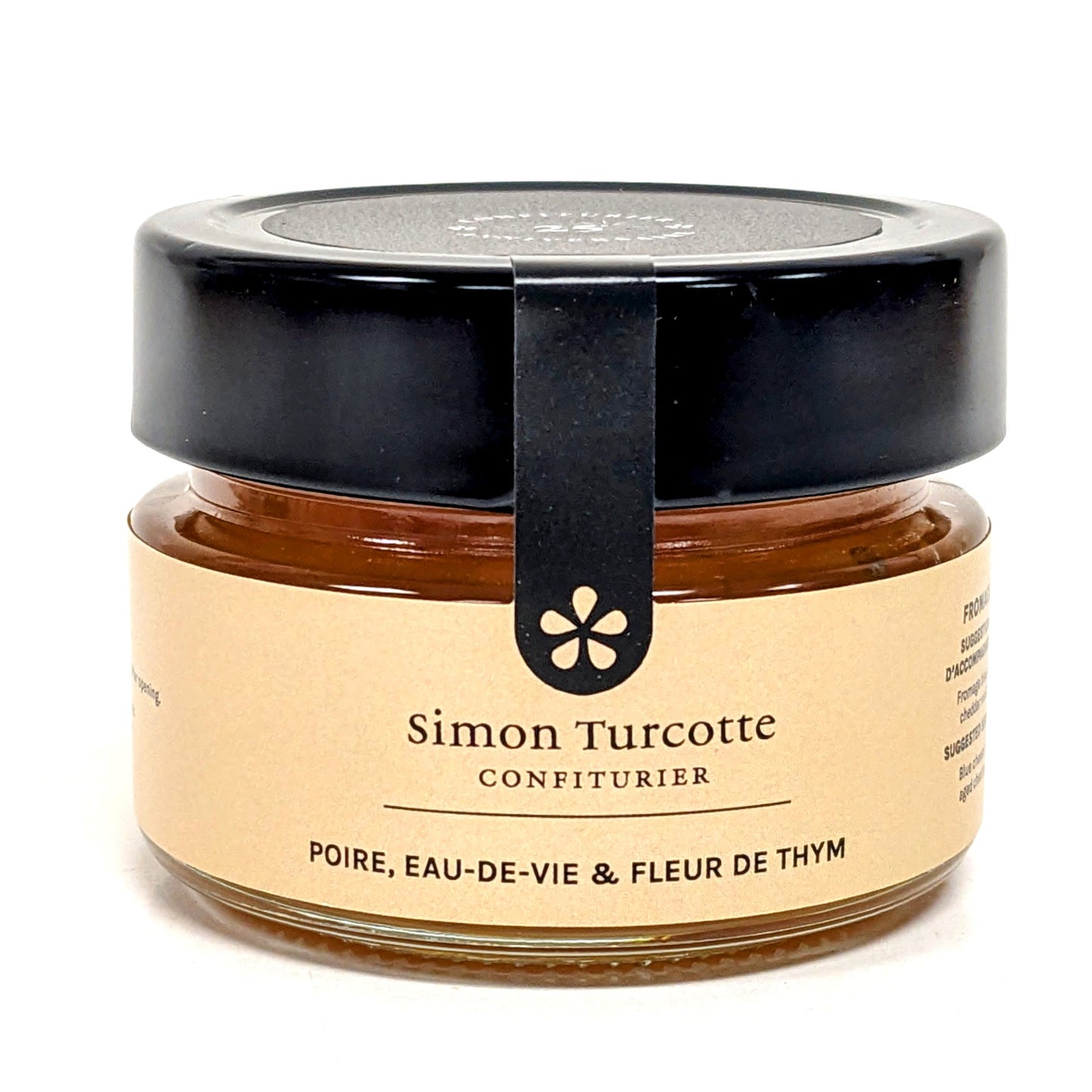 Confiture à fromage - Poire, eau-de-vie, fleur de thym - Simon Turcotte Confiturier