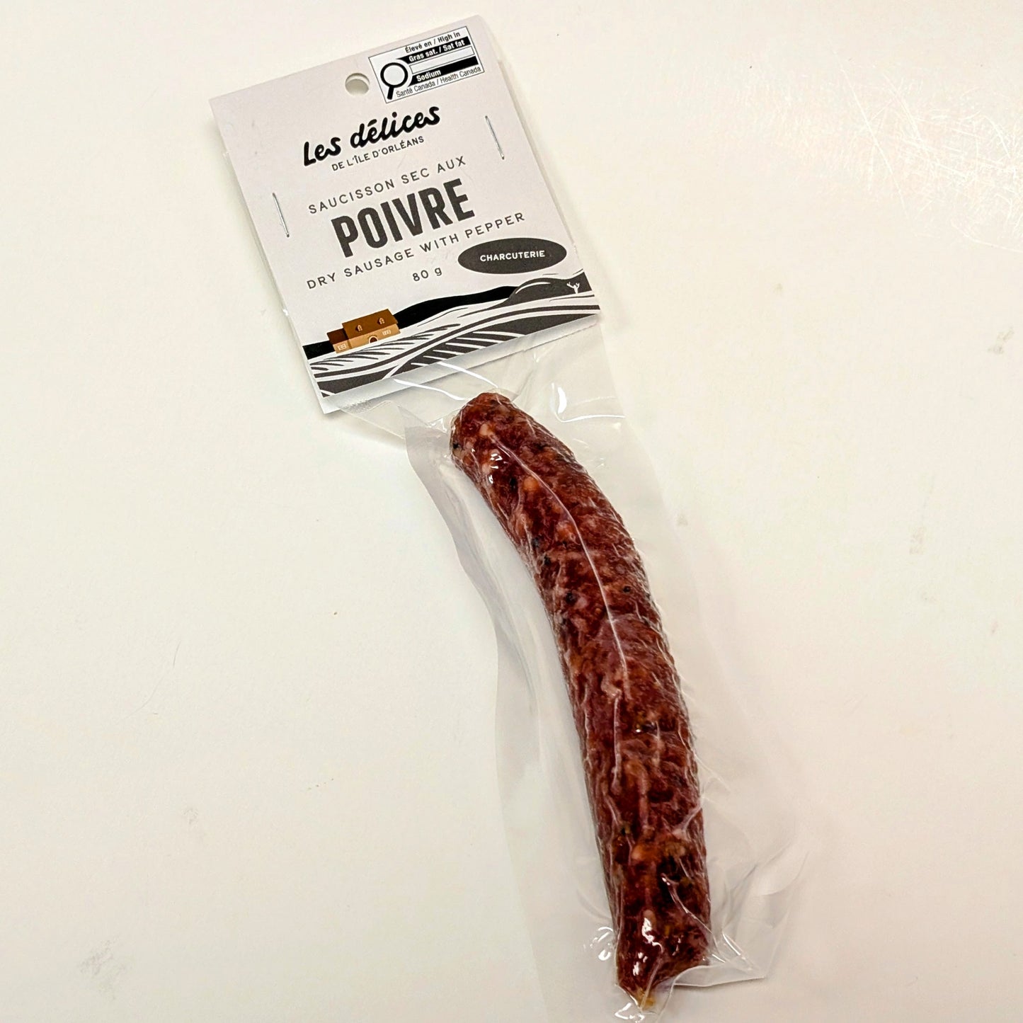 Saucisson sec au poivre - Les Délices de l'Île d'Orléans