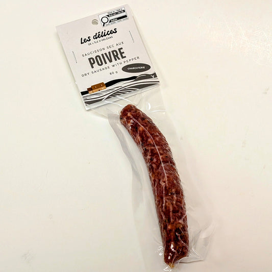 Saucisson sec au poivre - Les Délices de l'Île d'Orléans