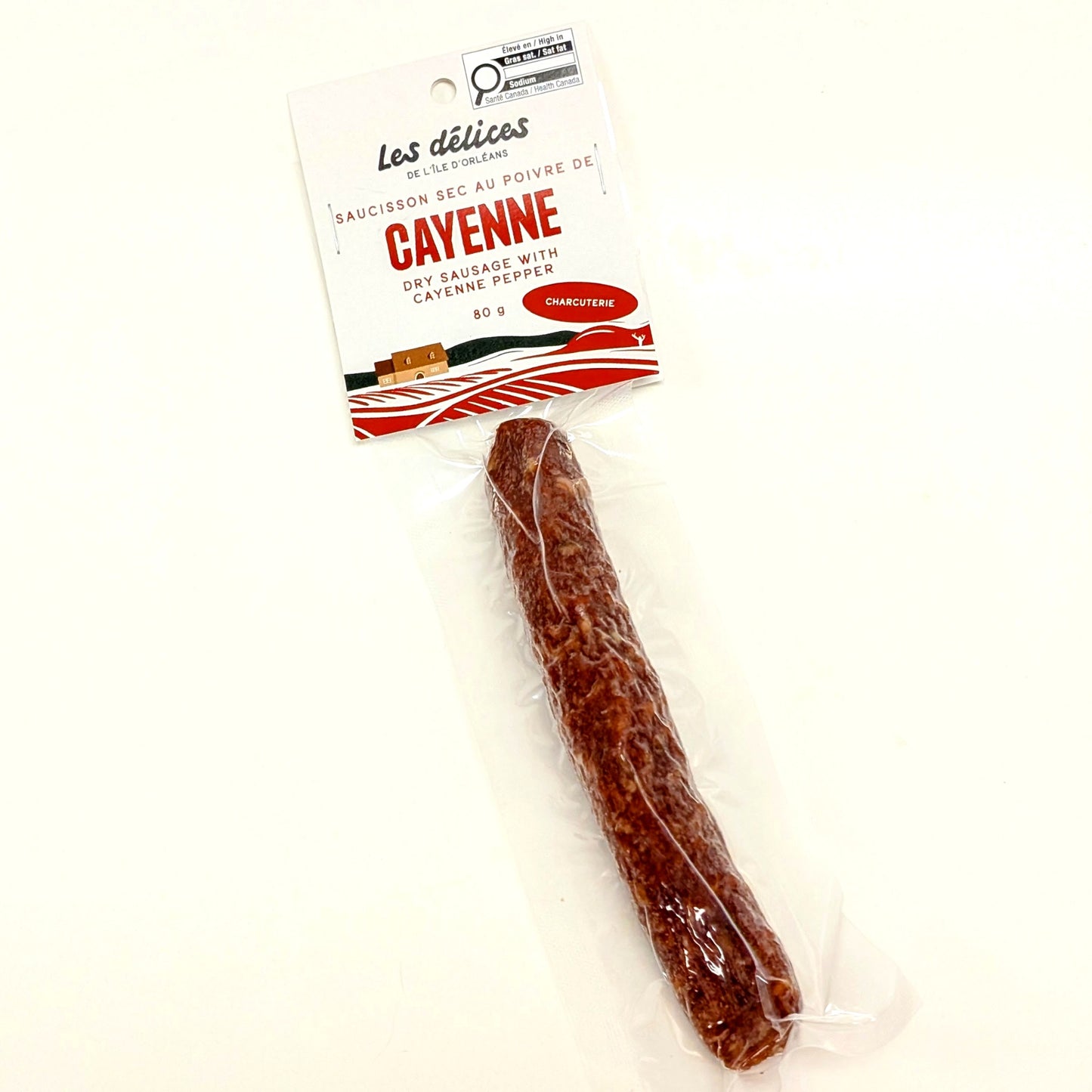 Saucisson sec au poivre de cayenne - Délices de l'Île-d'Orléans