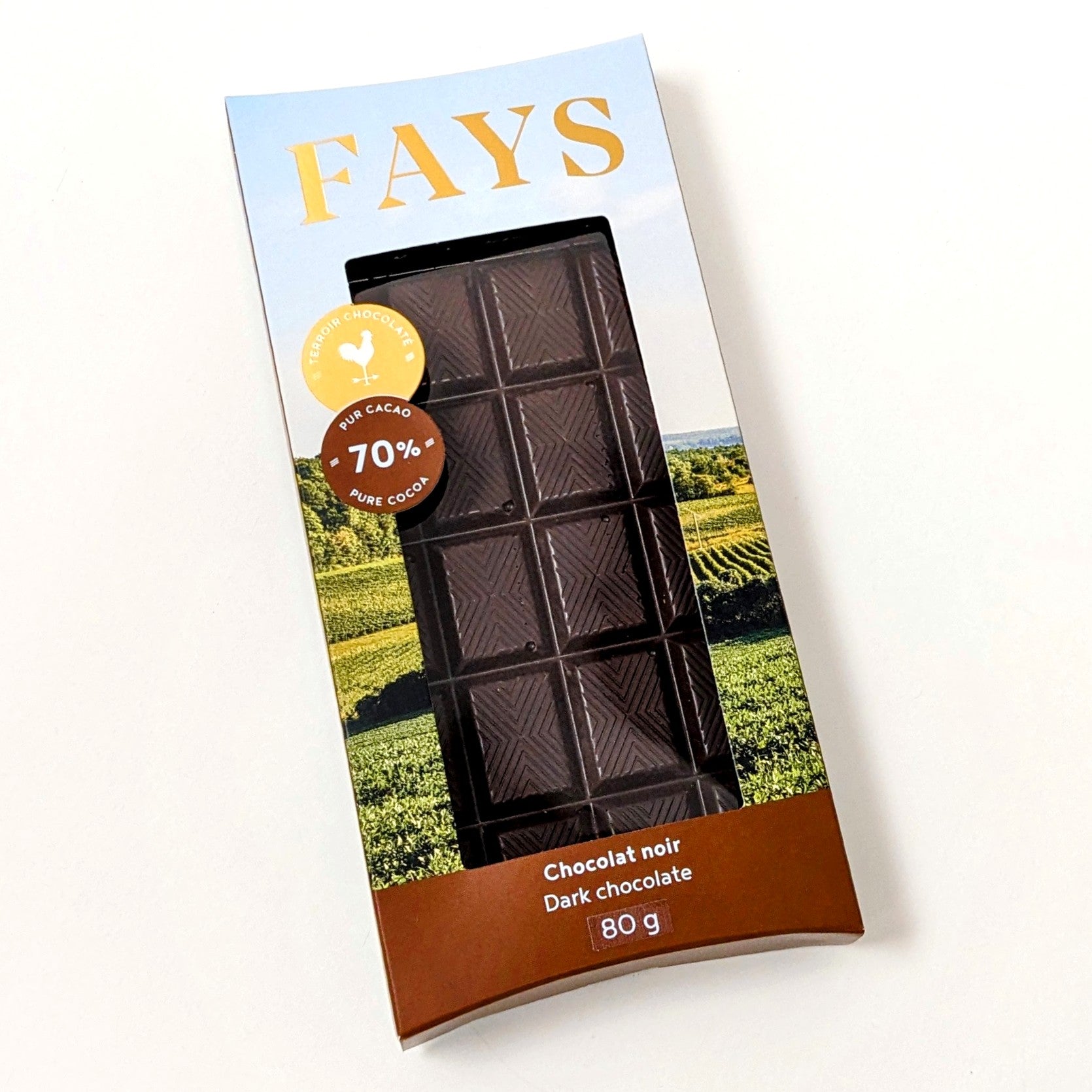 Tablette de chocolat noir 70 % - Fays