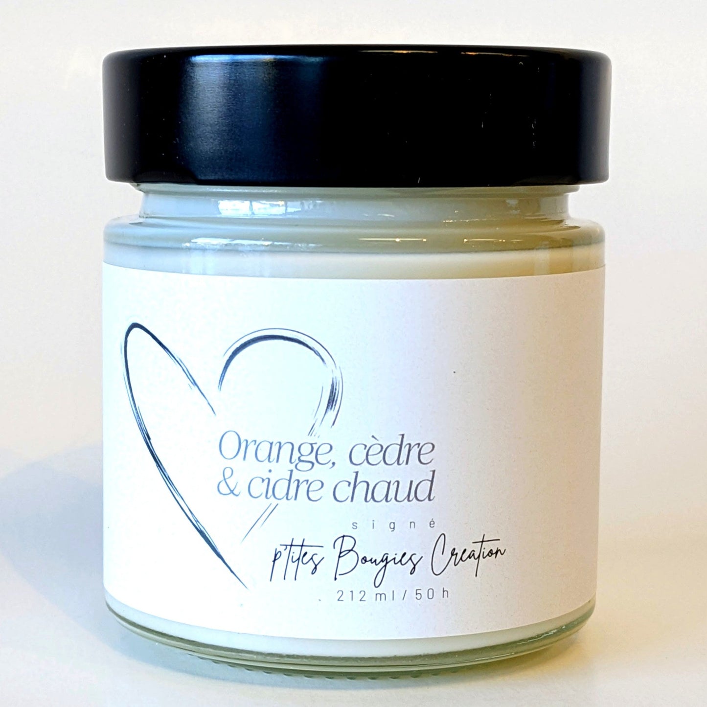 Bougie Orange, cèdre et cidre chaud - P'tites Bougies Création