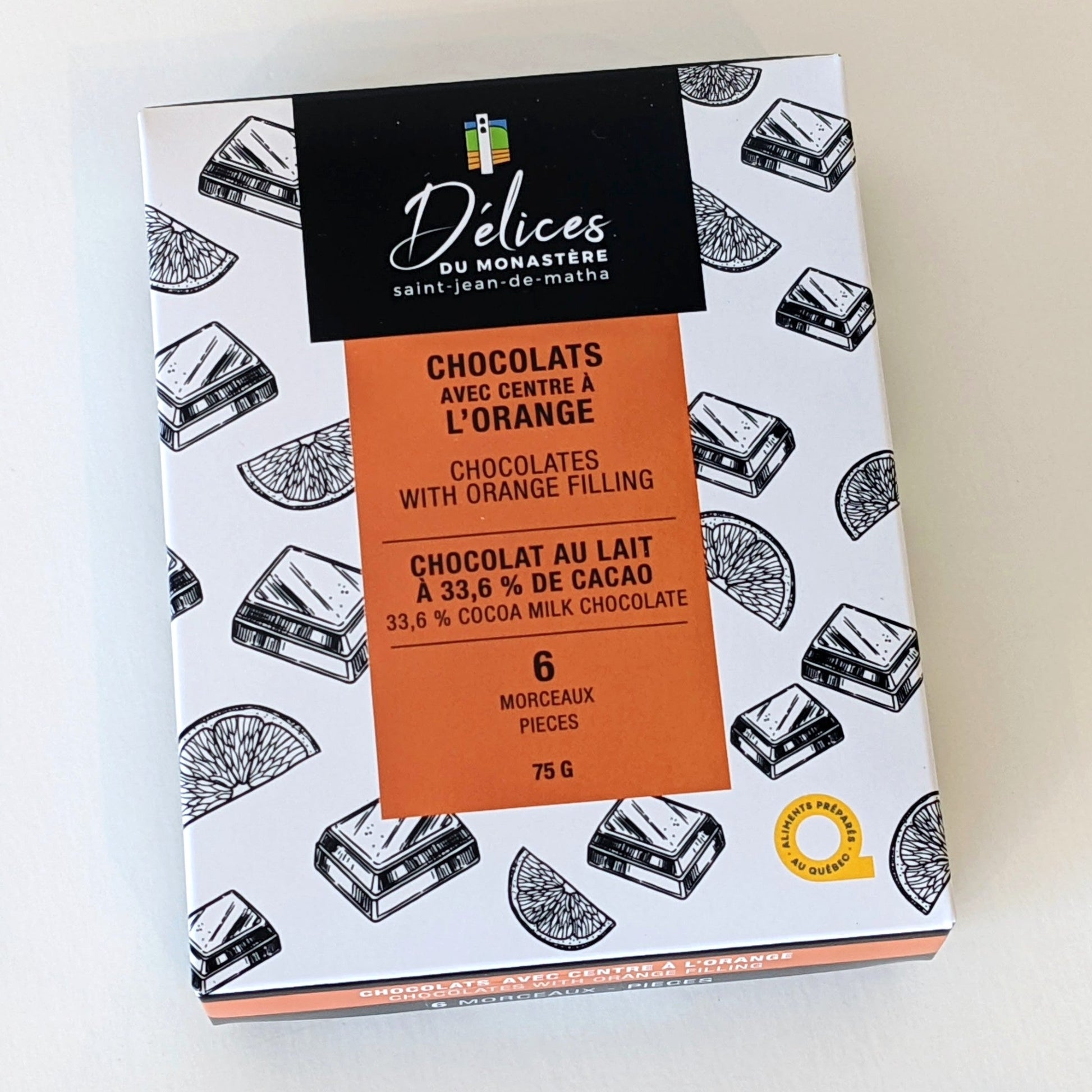 Chocolats avec centre à l'orange - Délices du Monastère