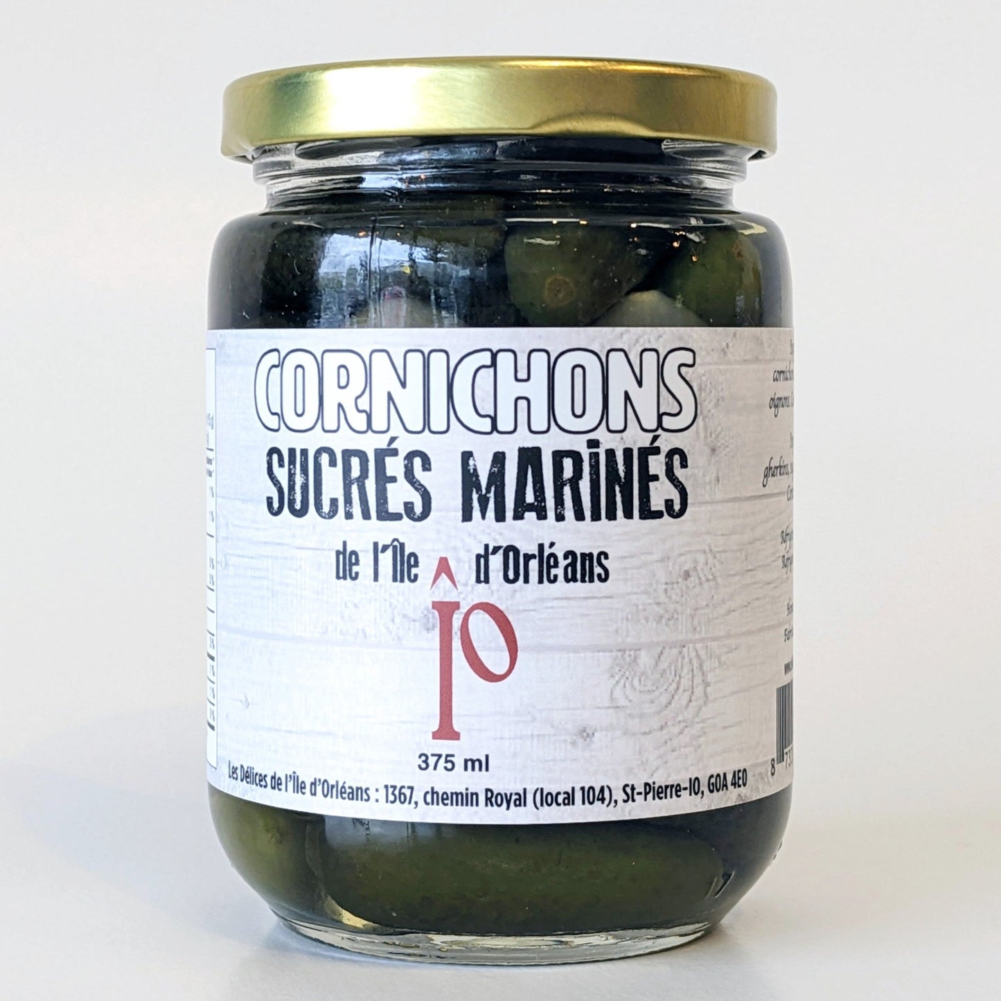 Cornichons sucrés marinés de l'Île d'Orléans