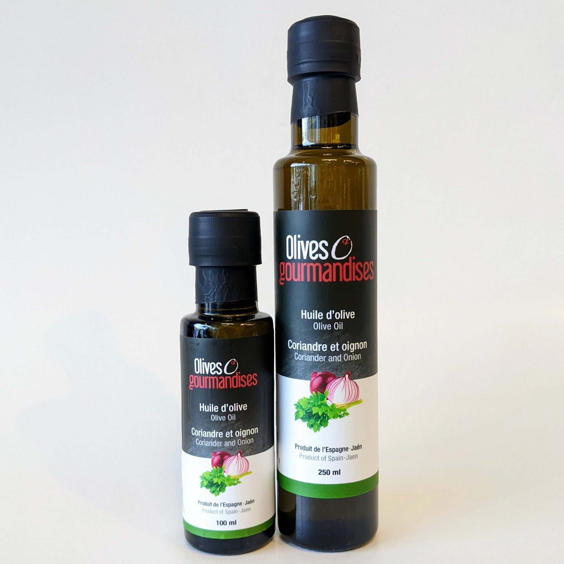 Huile d'olive Coriandre et oignon - Olives et gourmandises